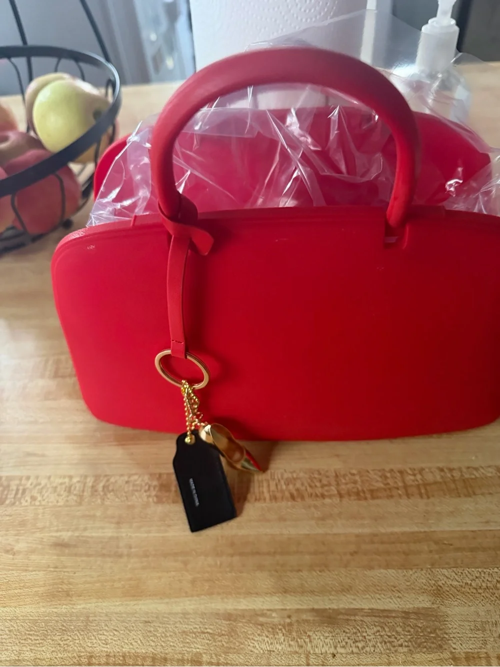 The Devil Wears Prada Red Structured Top-Handle Women's Bag Popcorn bucket